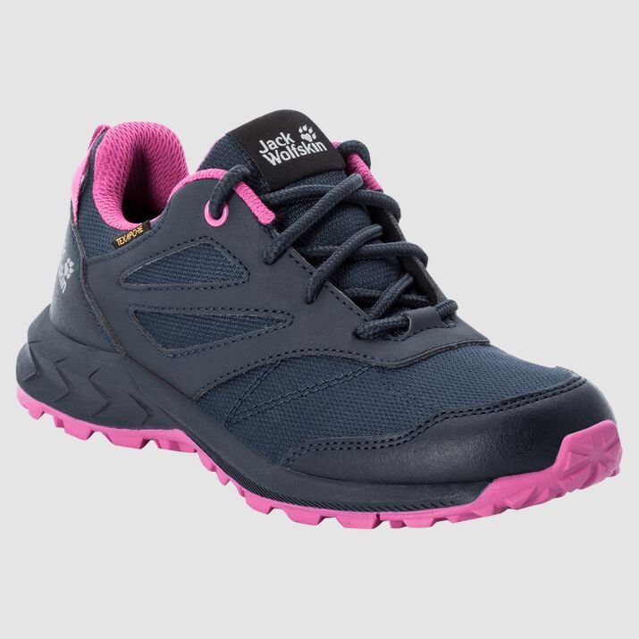 Zapatillas Senderismo Jack Wolfskin Woodland Texapore Low Niños Azules/Rosas Mexico-1891354